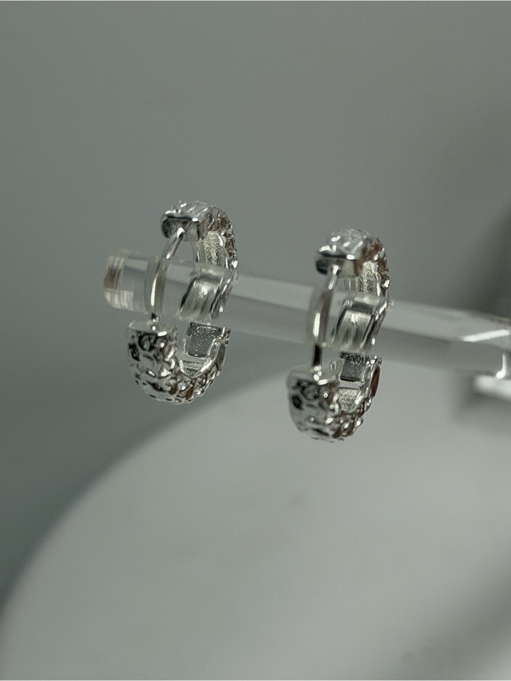 925 Sterling Silver stamped huggies  Hoops Earrings for unisex- For Sale ! - Picture 4 of 9